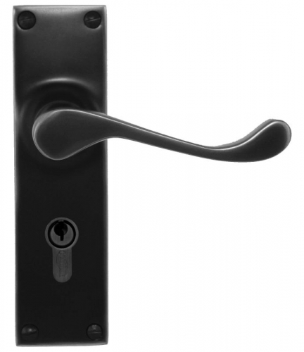 Lever Lock Entrance Set (CC 47.6mm) Black 150x42mm