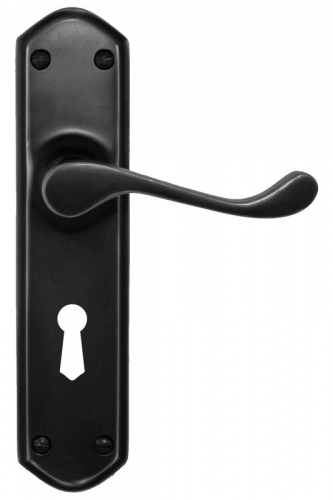 Lever Entrance Set Skeleton Key Black 200x48mm